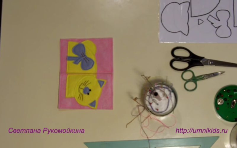 Как сделать своему ребенку развивающую игрушку своими руками - пазл-котик из флизелина